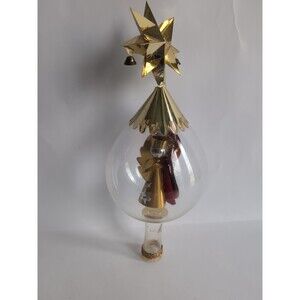 Vintage Resl Lenz Glass & Metal Spinner Christmas TREE TOPPER Germany See Photos